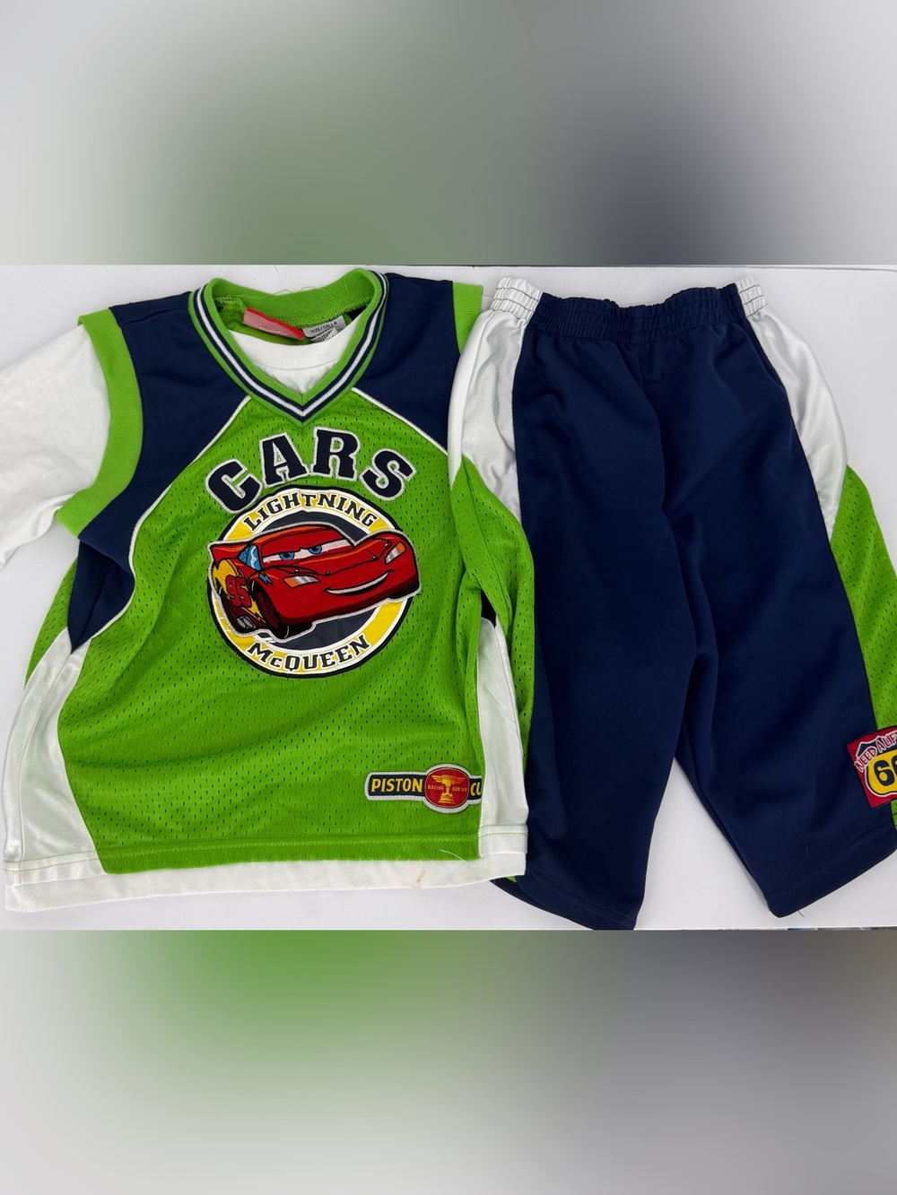 Vintage 2000’s Disney Pixar Cars Lightening McQueen 2-Piece Jersey Set Boys 7